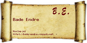 Bade Endre névjegykártya
